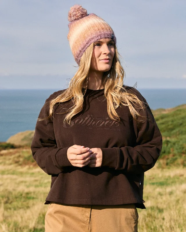 Personalized Wear Premium Trademark - Womens Boxy Sweat - Brown