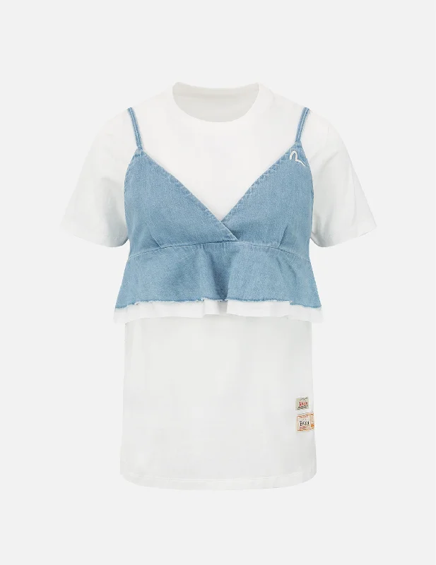 High Street Style Seagull Embroidery 2-in-1 Top