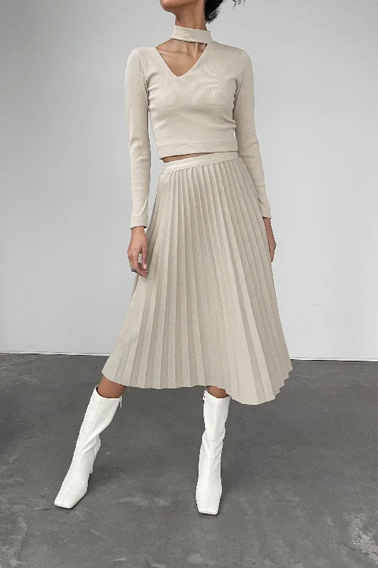 Youthful Vitality PLEATED MIDI SKIRT