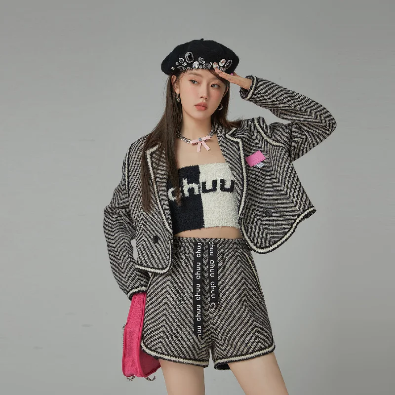 High Street Series Big Time Luck Striped Loose Fit Short Jacket