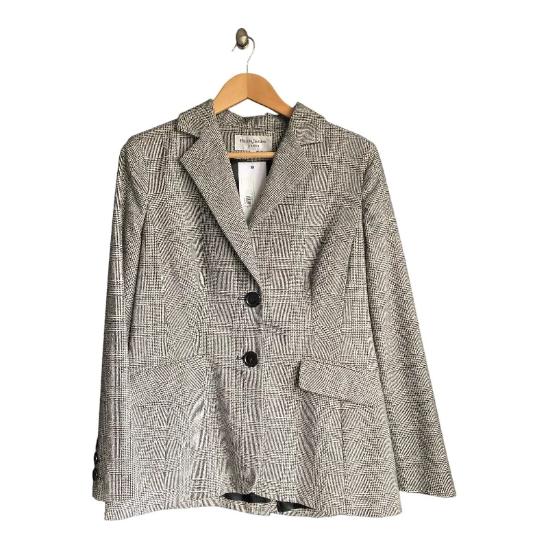 High-end Customization Helen Berman Wool check jacket size 14 black and white