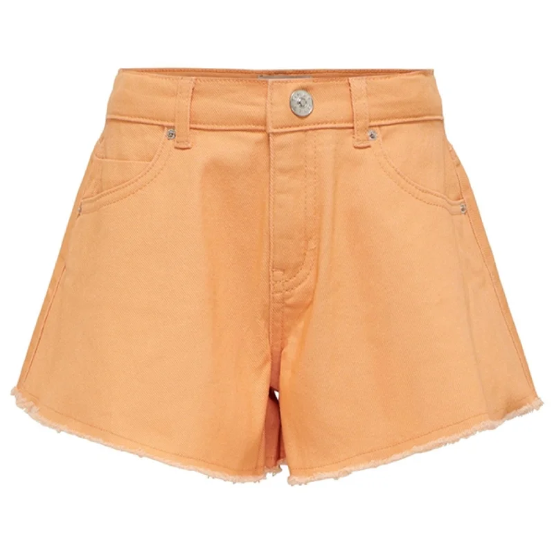 Fashion And Simplicity Kids ONLY Orange Chiffon Chiara Wave Shorts