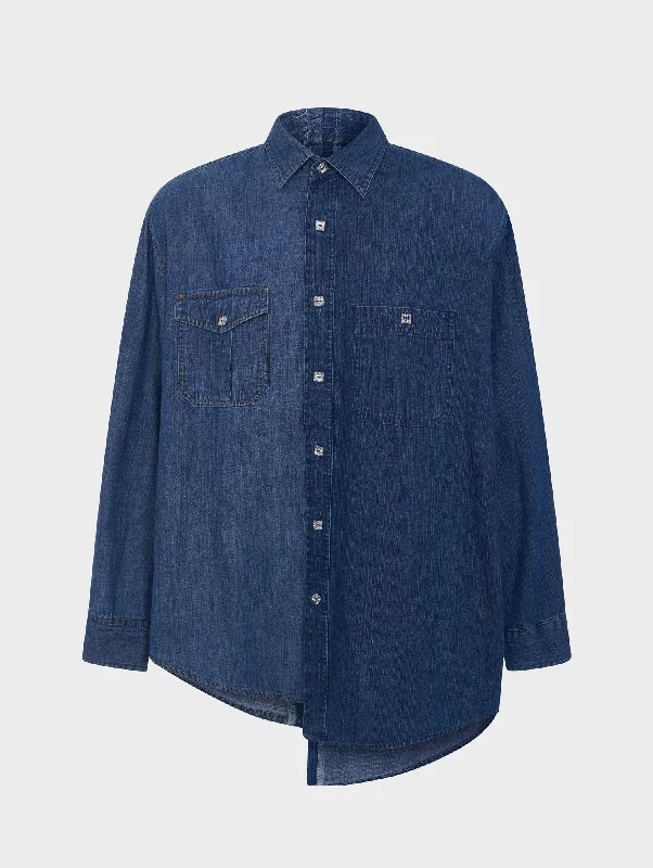 Creative Prints Swarovski Classic Denim Shirt Dark Blue