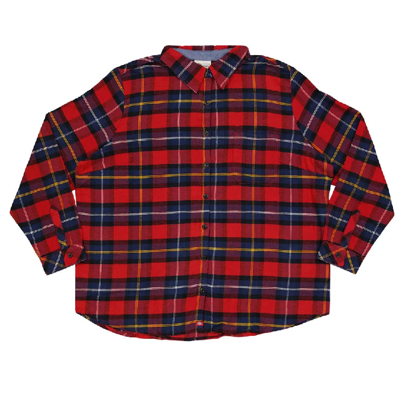 Fashion Classic Dickies - Women's Long Sleeve Plaid Flannel Shirt (Plus Size) (FLW075A1D)