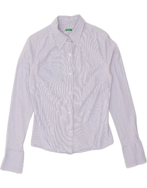 High Street Series BENETTON Womens Shirt UK 12 Medium Blue Check