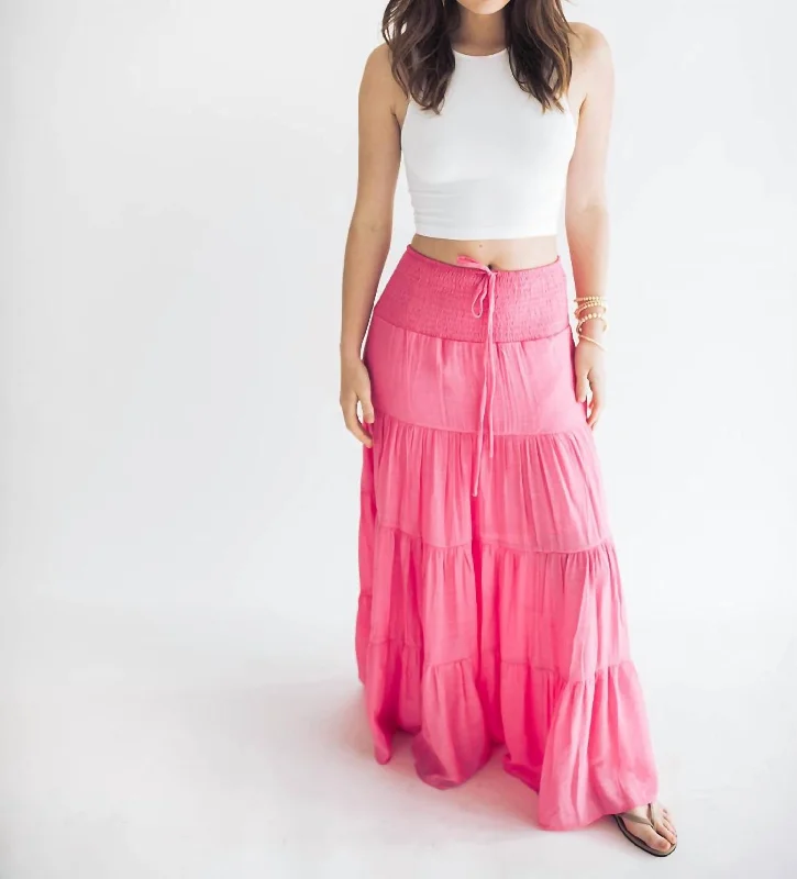 Fresh And Capable Alara Maxi Skirt In Pink