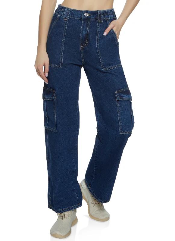 Exquisite Details WAX Wide Leg Cargo Jeans