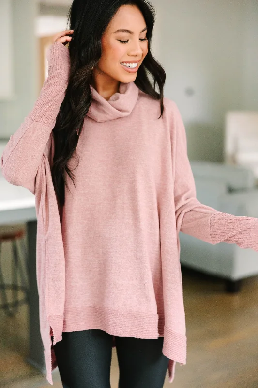 Sports And Leisure Special Moments Light Rose Pink Cowl Neck Tunic