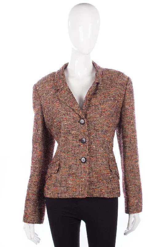 Fashionable Inner Wear Caroline Charles Cotton Mix Jacket Orange and Brown Size 16