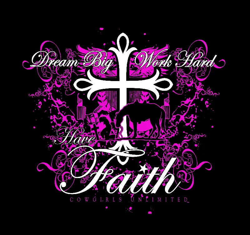 Celebrity Must-have Women's Cowgirls Unlimited Have Faith T-Shirt #CH-1862