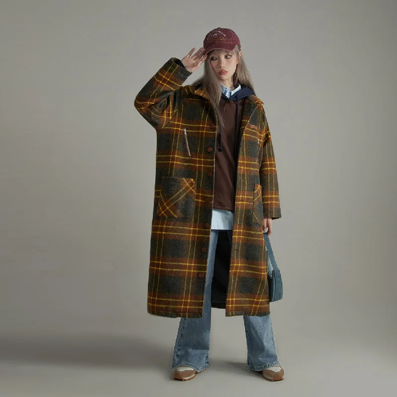 Personalized Series Vintage Check Loose Coat