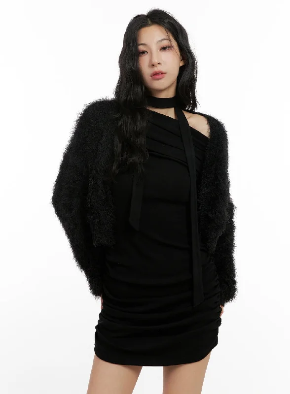 Luxury Style Fuzzy Cropped Cardigan CN416