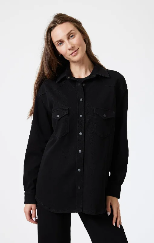 Perfect Tailoring PATRICIA DENIM SHIRT IN SMOKE MOVE