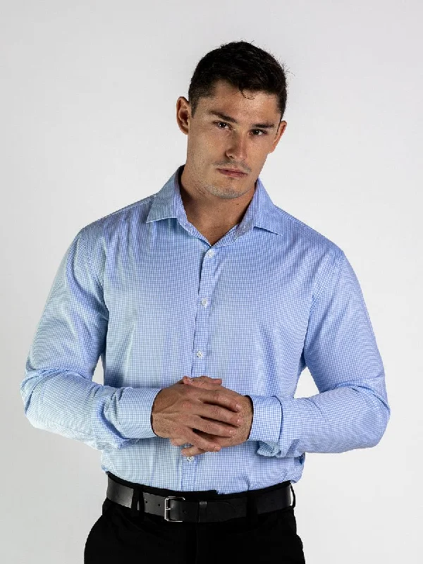 Creative Prints Performance Bamboo Dress Shirt - Light Blue Gingham