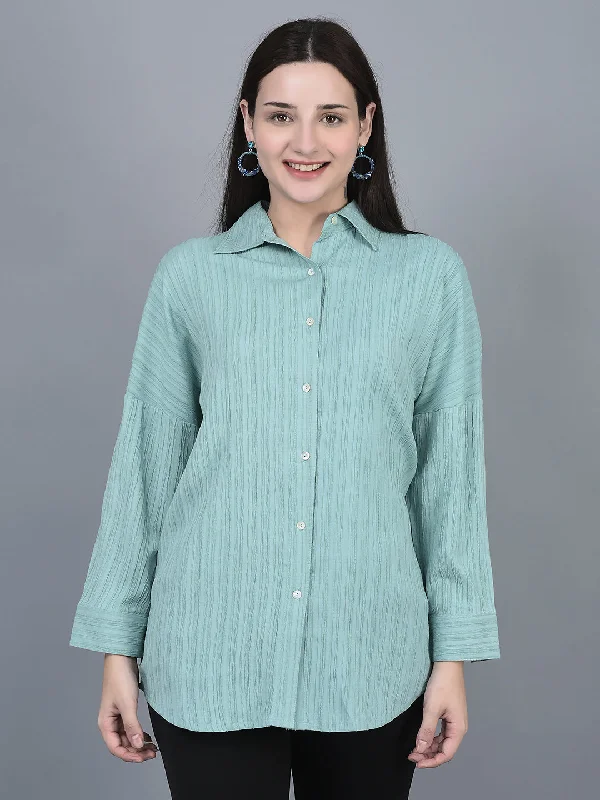 High-end Sense Canoe Women Shirt Collar Full Button Placket