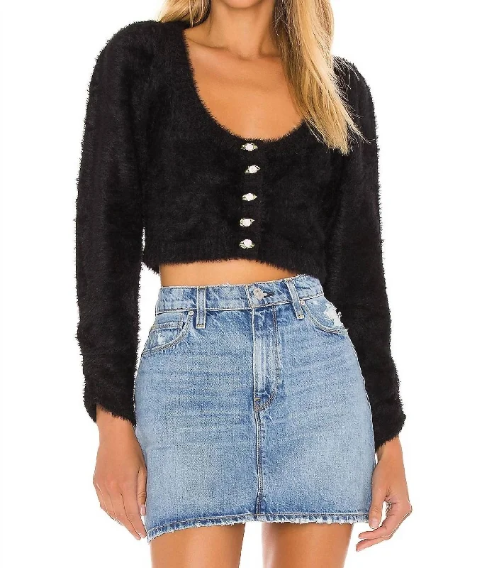 High-end Customization Anastasia Cropped Cardigan In Black