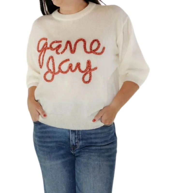 Artistic Temperament Game Day Sweater In Ivory