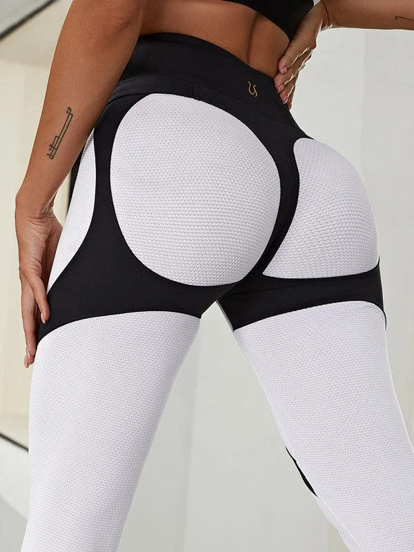 Fashionable In The Times ❤ZASUWA Female Extra Sexy Push-Up Contrast Color Fly-Eye Booty Leggings