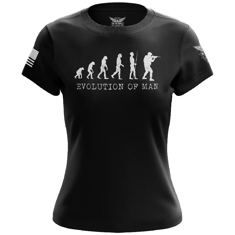 High Street Series Evolution of Man Women's Short Sleeve Shirt