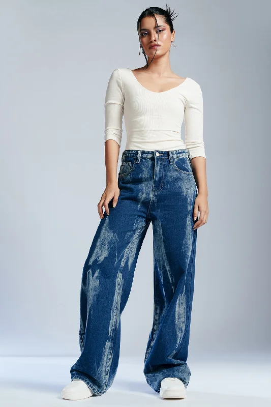 Celebrity Picks Indigo Twilight Wide Leg Jeans