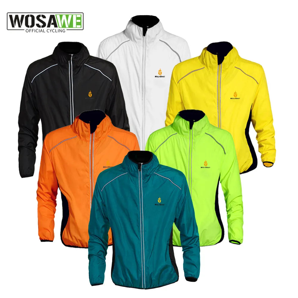 Classic Color Water Repellent Cycling Jacket Reflective Jerseys Long-sleeved Hiking Running Ropa Ciclismo Wind Coat MTB Bike Clothing