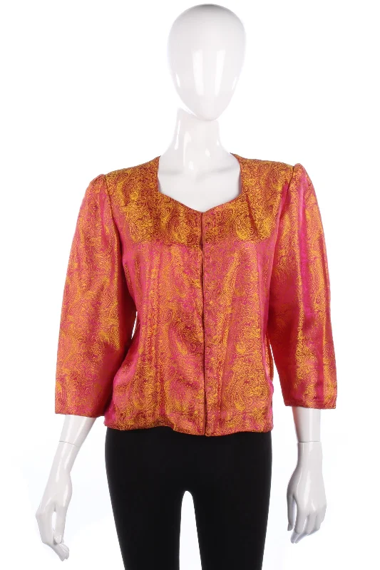 Exquisite Craftsmanship Lovely pink and gold summer jacket/blouse, size M/L