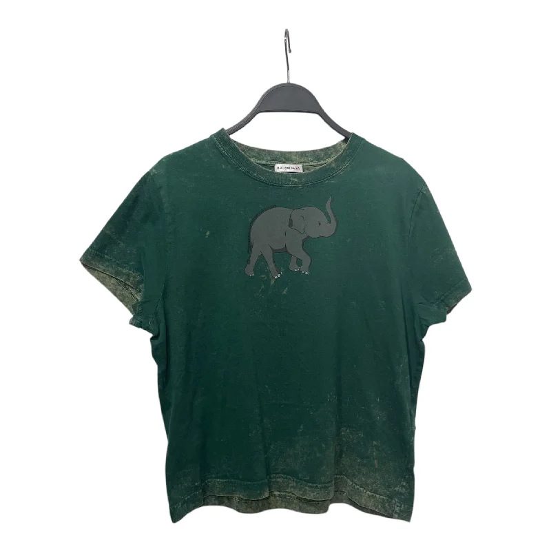 Sports And Leisure BALENCIAGA/T-Shirt/M/Graphic/Cotton/GRN/Green Elephant Tee