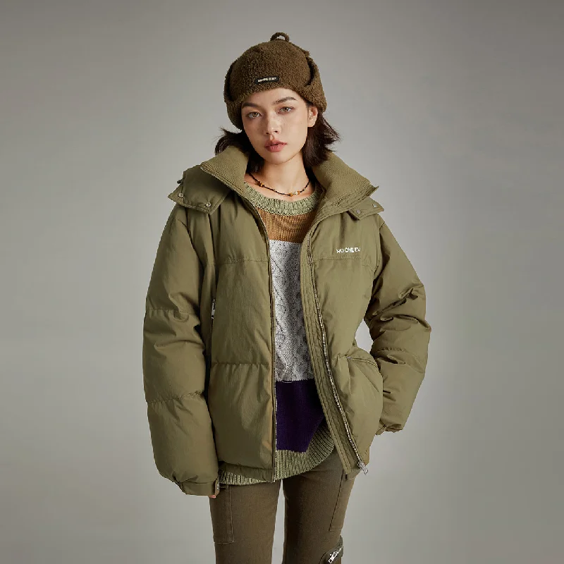 Fashionable Prints Hooded Loose Padded Jacket