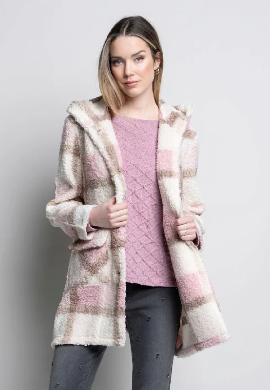 Fashion Classic Plaid Fleece Hooded Jacket