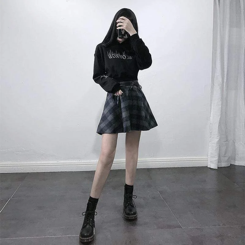 Classic Series Women's High-waisted Lace-up Plaid Skirts