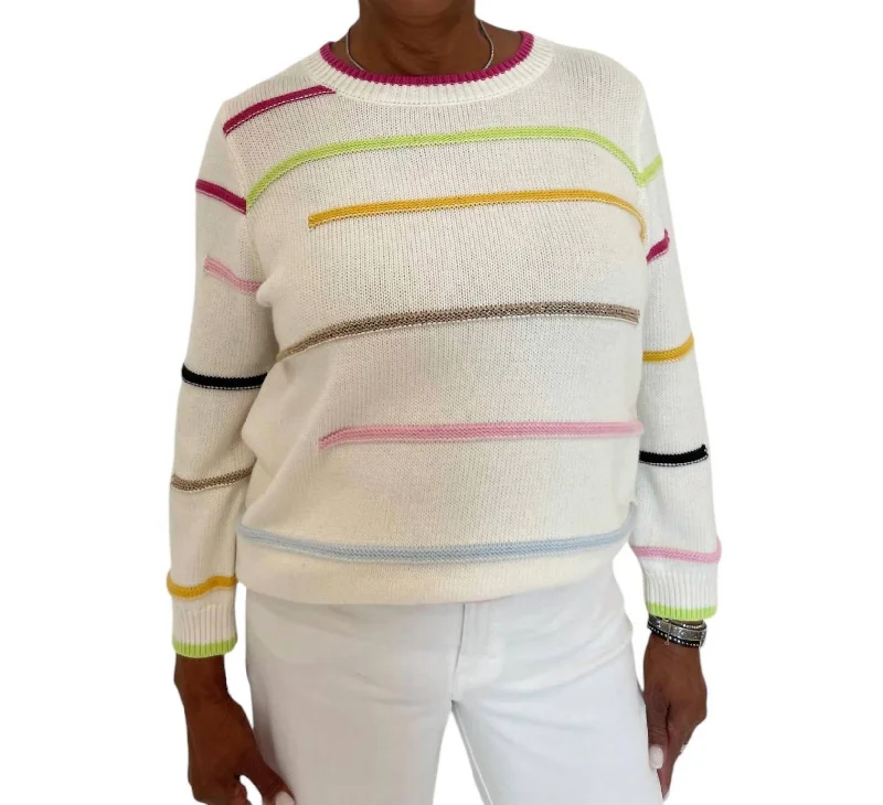 Fresh And Fashionable Alphabet Soup Sweater In Multi