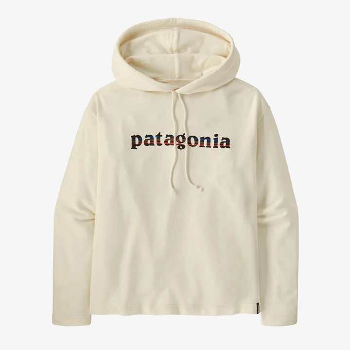 Street Fashion Patagonia Lightweight '73 Text Logo Wildrise Hoody Womens