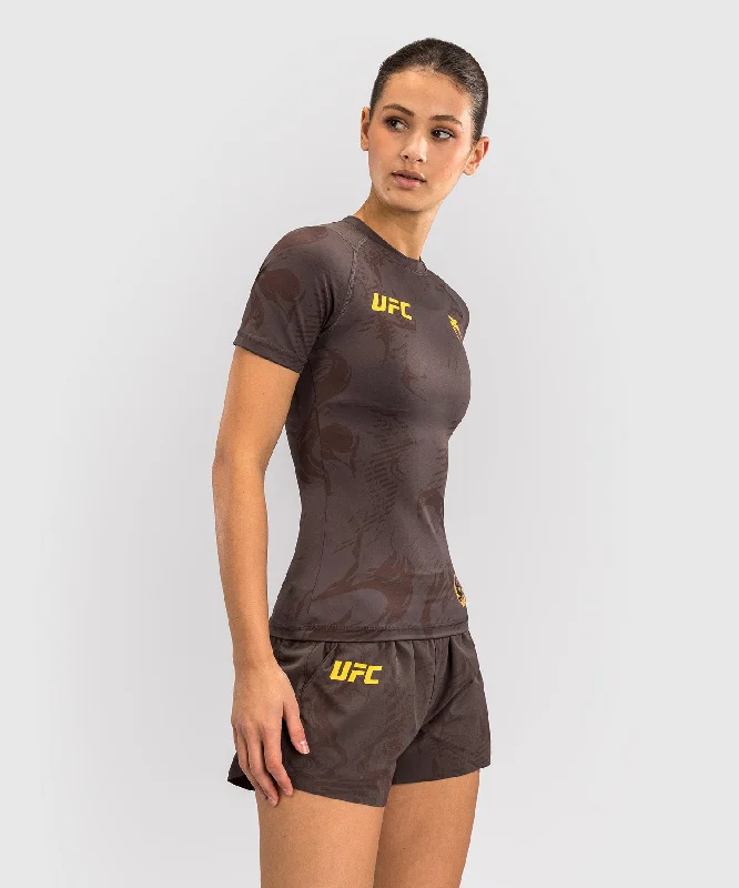 New Products UFC Fusion by Venum Fight Week Women’s Performance Short Sleeve Rashguard - Solid Earthen Brown