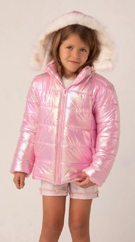 Goddess Style Girls Pink Fur Hooded Jacket