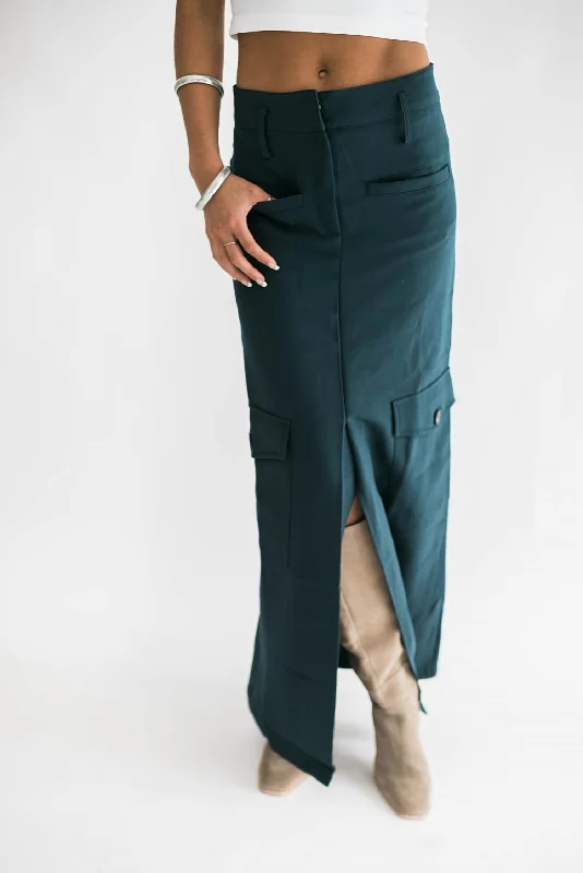 Fashionable Items Tasha Cargo Maxi Skirt In Green