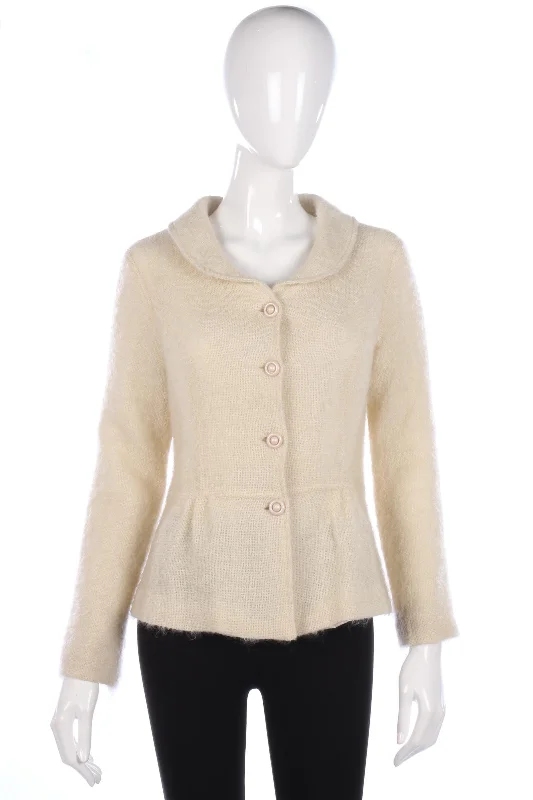 Comfortable Series Jo Borkett Fine Wool Lightweight Jacket Cream Size L