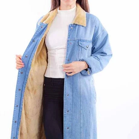 Tropical Style Scully Honey Creek Women's Sherpa Lined Long Denim Jacket