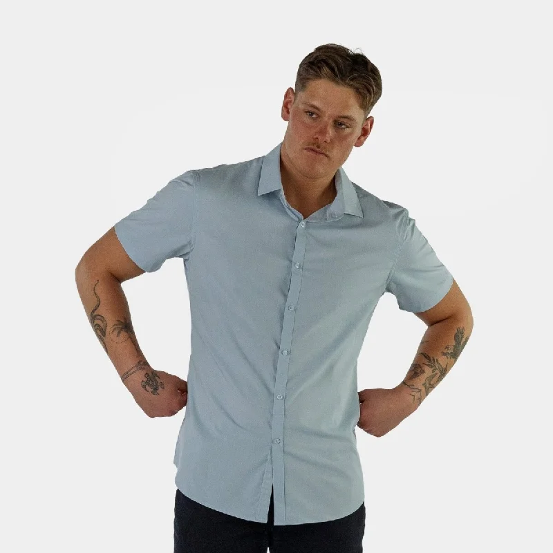 Exquisite Details Mint Performance Short Sleeve Shirt - Mint Green