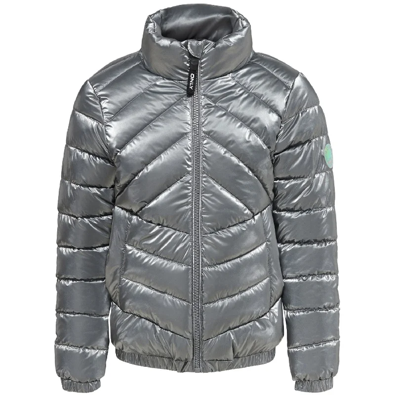 European Plan kids ONLY Silver Talia Shine Quilted Jacket