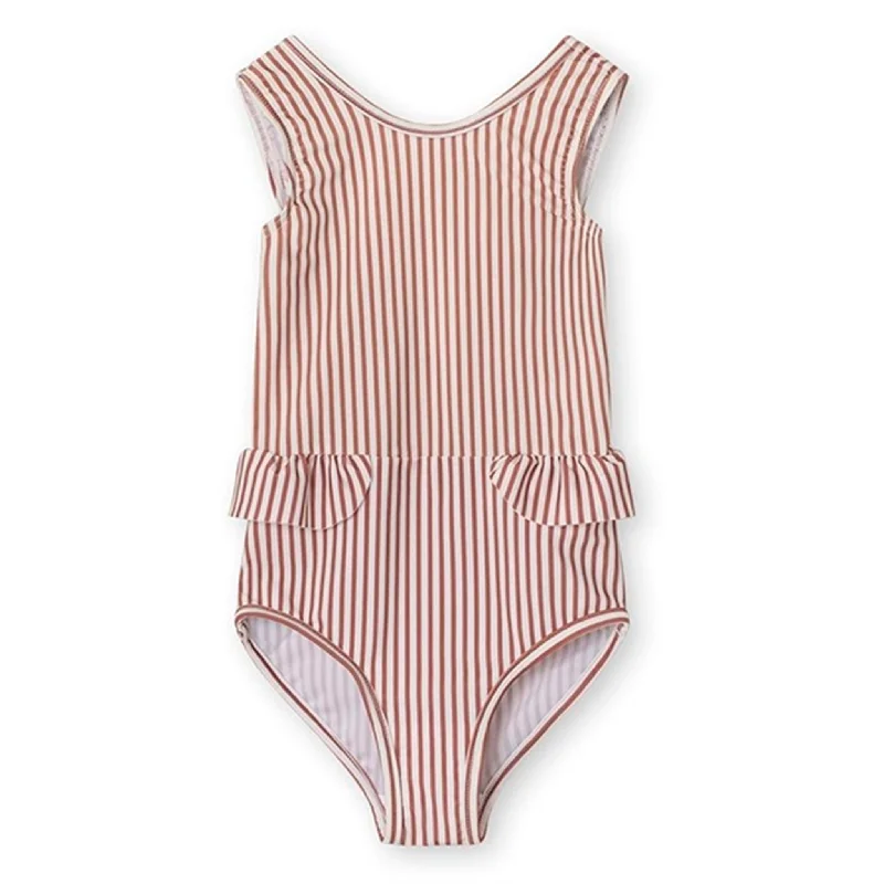 Must-have For Fashion MINI A TURE Gelika Printed UV50 Swim Suit Acorn Brown Stripes