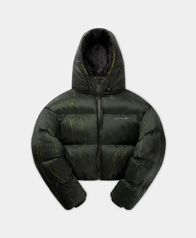 High-end Design Cardamom Green Jorja Puffer Jacket