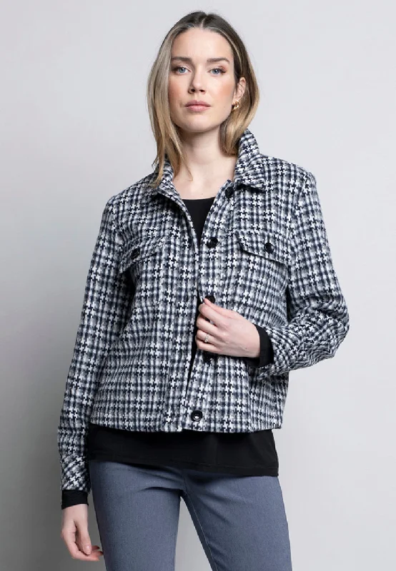 Artistic Temperament Woven Pattern Button-Front Cropped Jacket