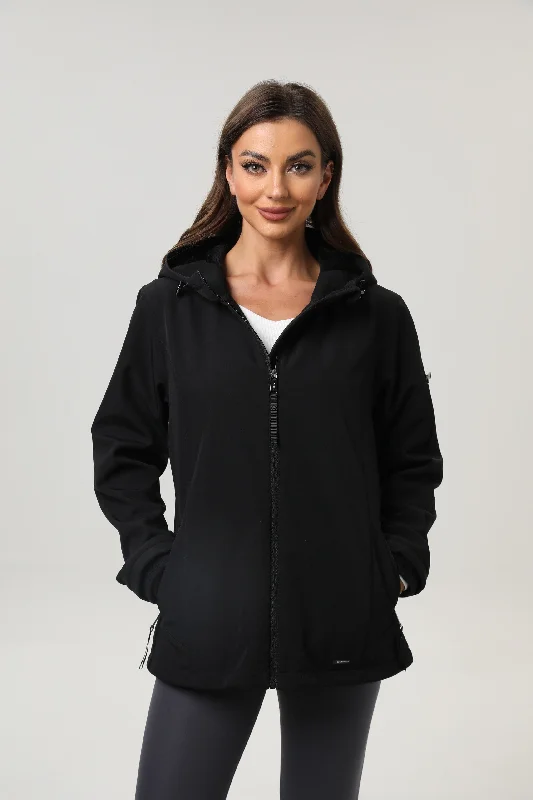 Boutique Recommendation Women's Hooded Softshell Jacket with Side Arm Pocket