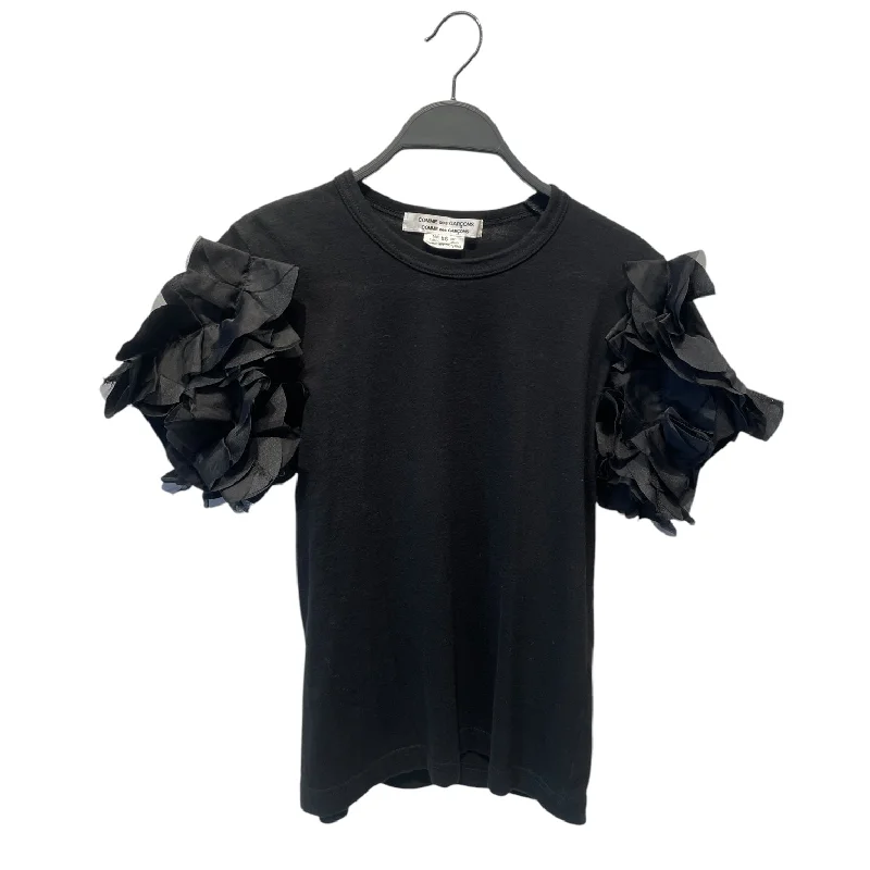 Trendy And Casual COMME des GARCONS/T-Shirt/XS/Cotton/BLK/RUFFLED SLEEVES