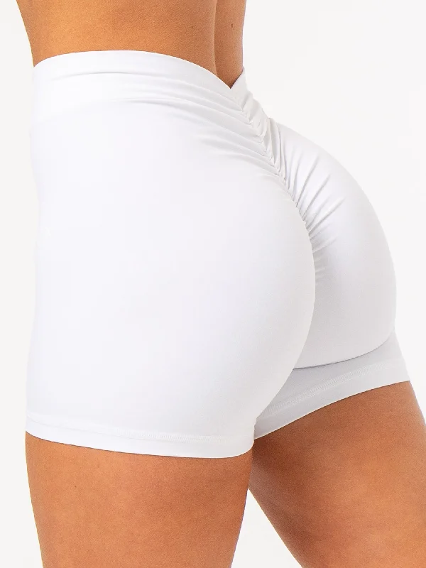 Romantic Data NKD V Scrunch Shorts - White