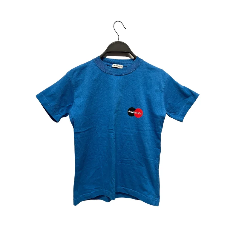 Fashionable And Versatile BALENCIAGA/T-Shirt/S/Cotton/BLU/Contrasting Circle Logo