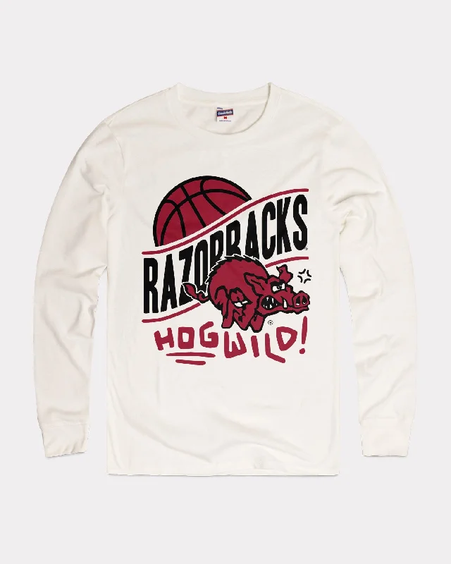 Fresh And Elegant Razorbacks Hog Wild White Long Sleeve T-Shirt