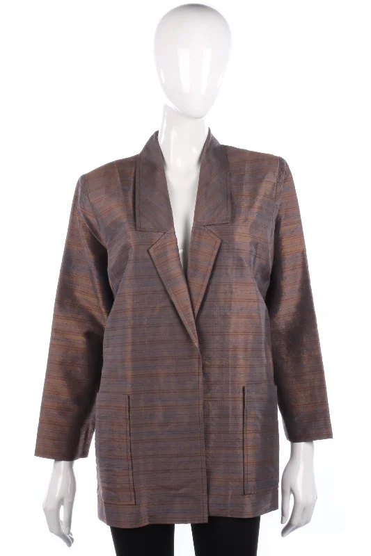 Sports And Leisure Exotic Siam Pure Silk Blazer Bronze Size S/M