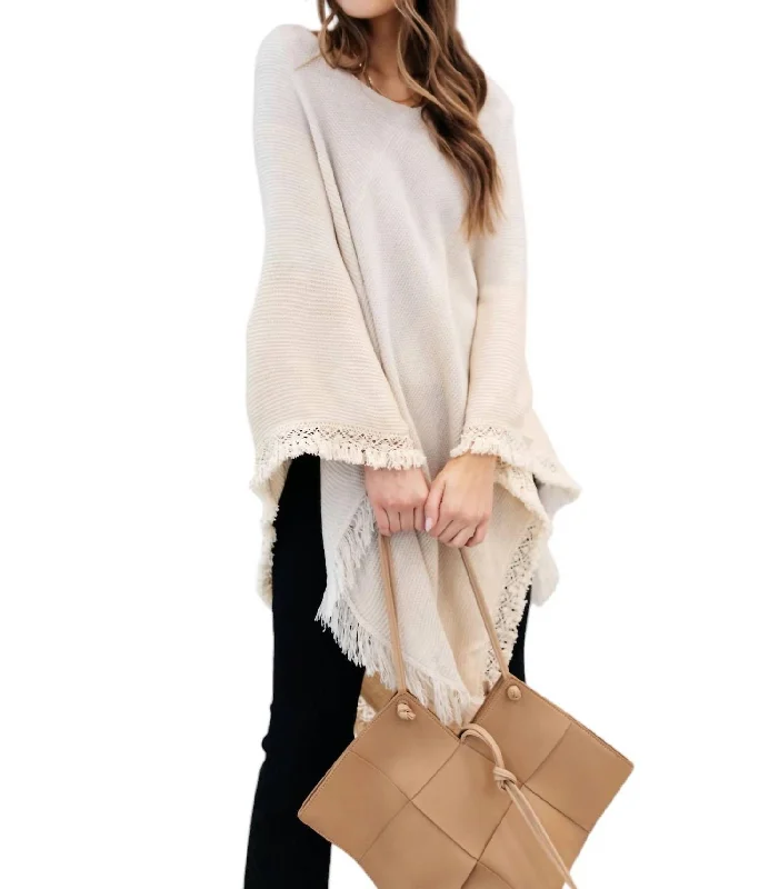 Elegant Wear Forever Loved Poncho In Grey