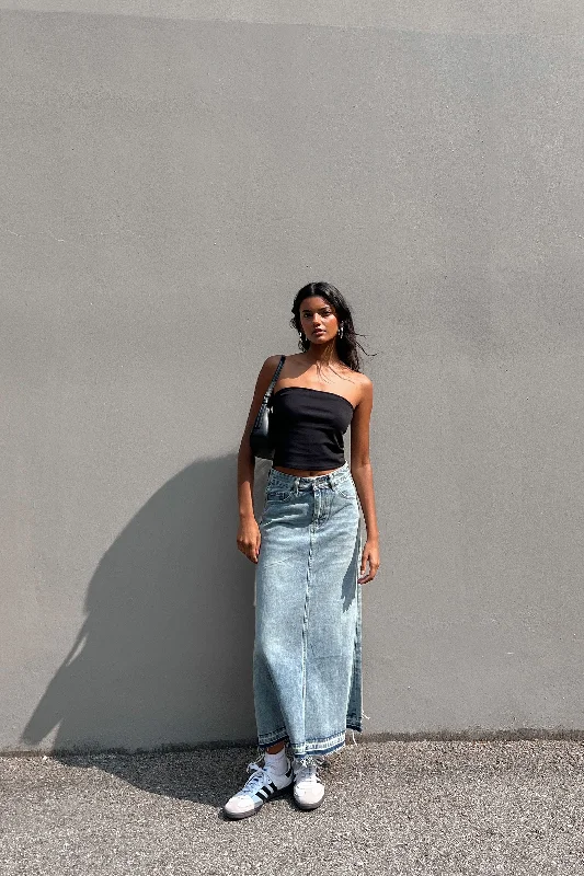 Fashion And Simplicity MIDI JEAN SKIRT